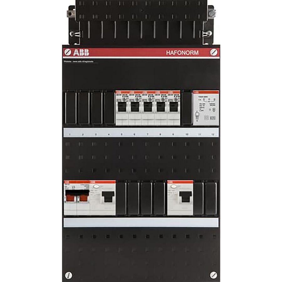 Groepenkast 5 groepen achter 2x 30mA + T + HS + OV2 1-fase