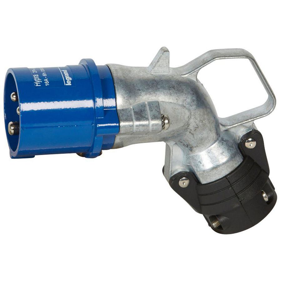 Stekker haaks 230V 16A 3-polig IP44 metaal Hypra