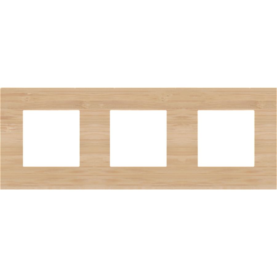 3-Voudige afdekplaat 71mm centerafst. Pure bamboo