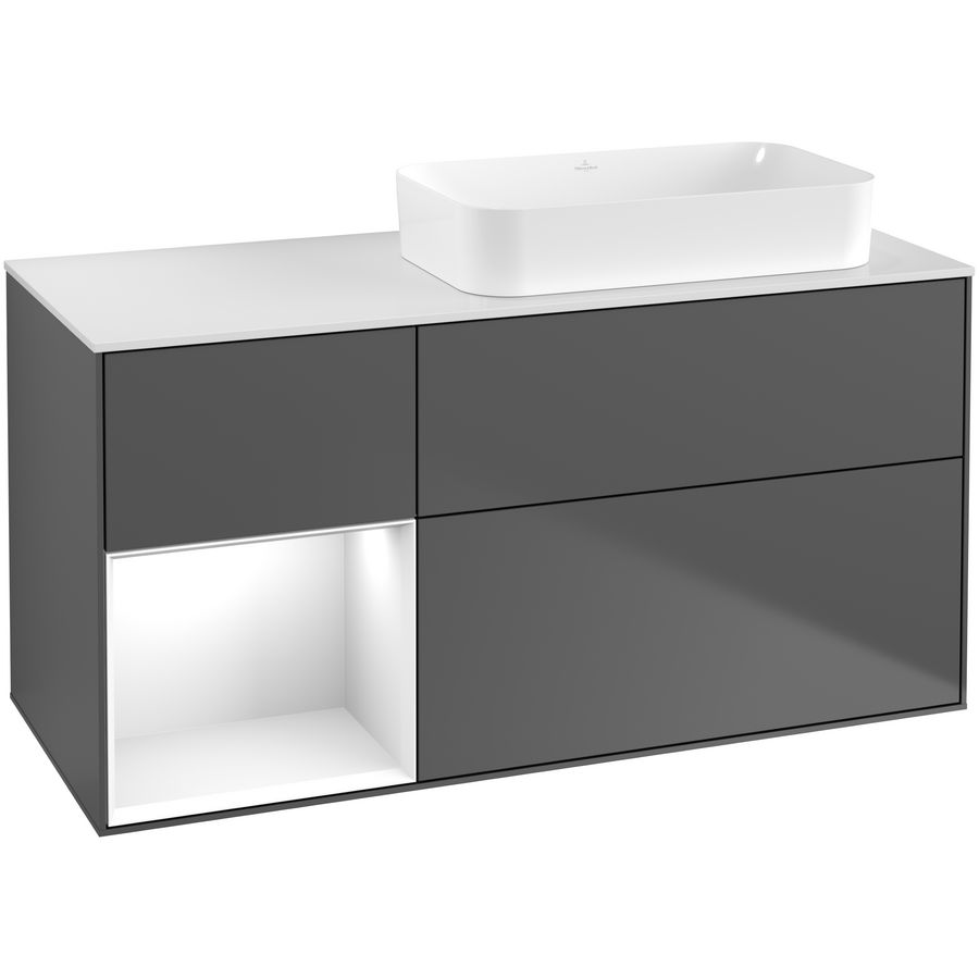 Wastafelonderkast Finion 1200x603x501mm Antr. Matt Lacquer G681GFGK