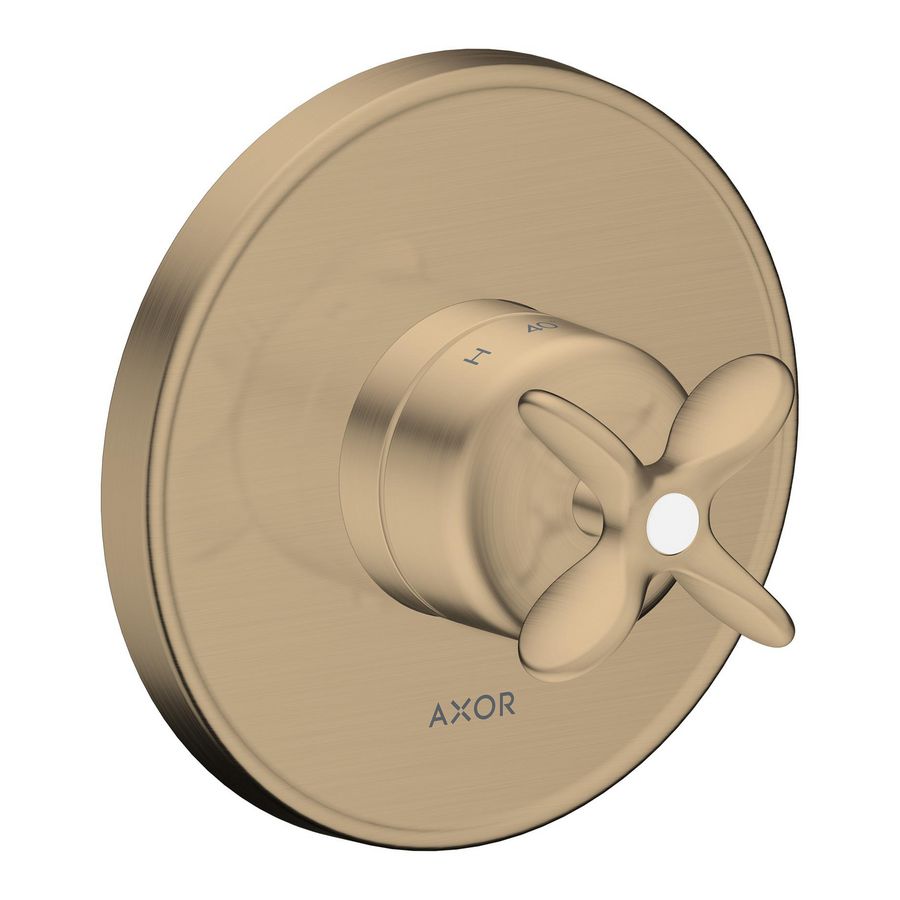 AXOR Archivio afbouwdeel inbouwthermostaat met kruisgrepen Brushed Bronze