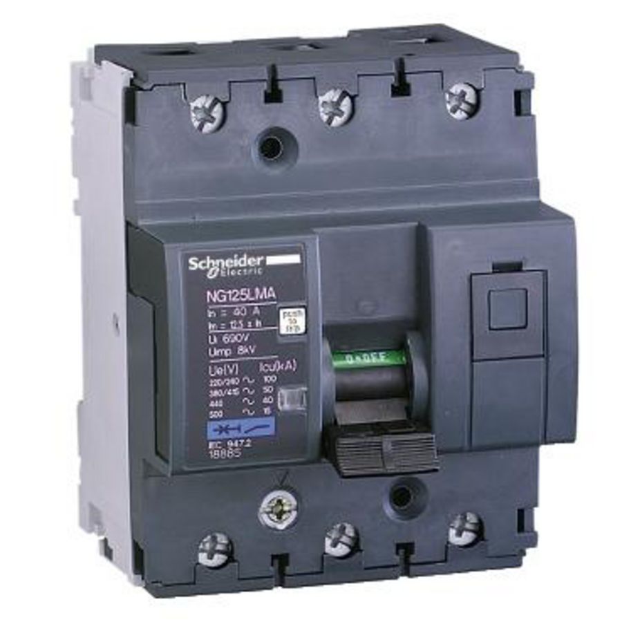 Installatieautomaat 3-polig In= 12,5A MA-karakteristiek NG125MA