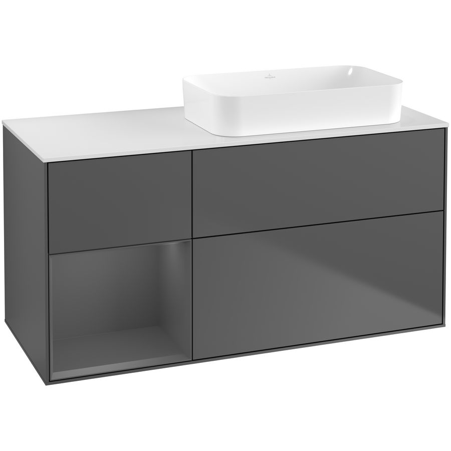 Wastafelonderkast Finion 1200x603x501mm Antr. Matt Lacquer G681GKGK