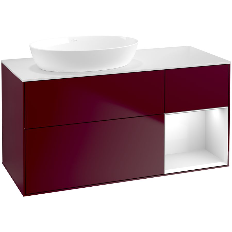 Wastafelonderkast Finion 1200x603x501mm Peony Matt Lacquer FA51GFHB