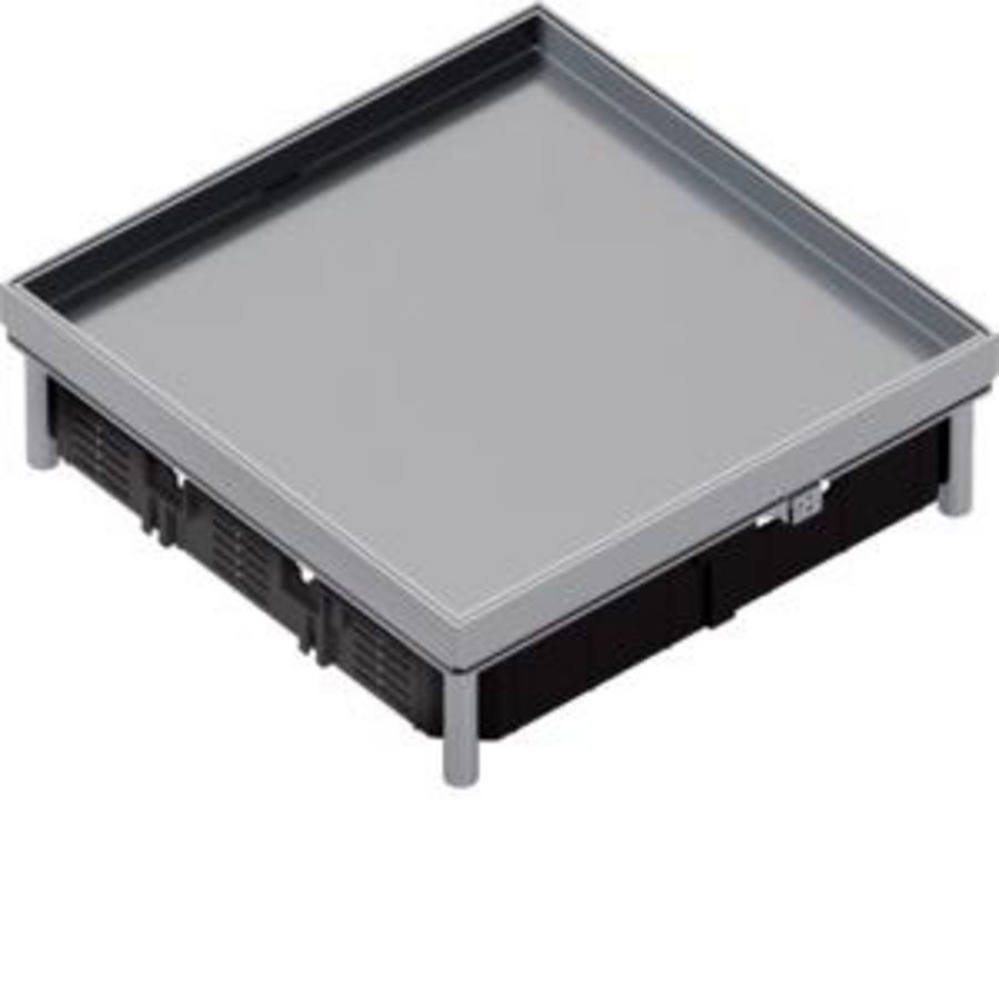 Nivelleerbare cassette Q12 244x244mm diepte 15mm blind rvs