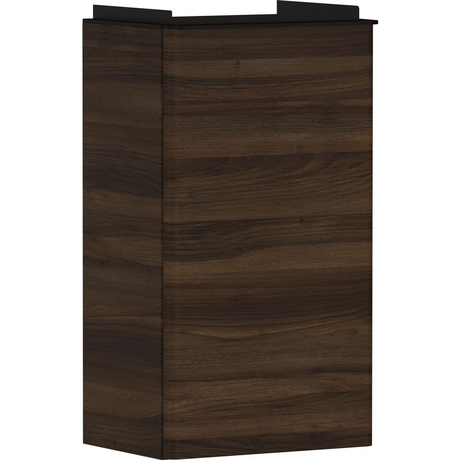Onderkast Dark Walnut 340x245mm tbv fontein scharnieren rechts greepkleur mat zwart Xelu Q 54018670