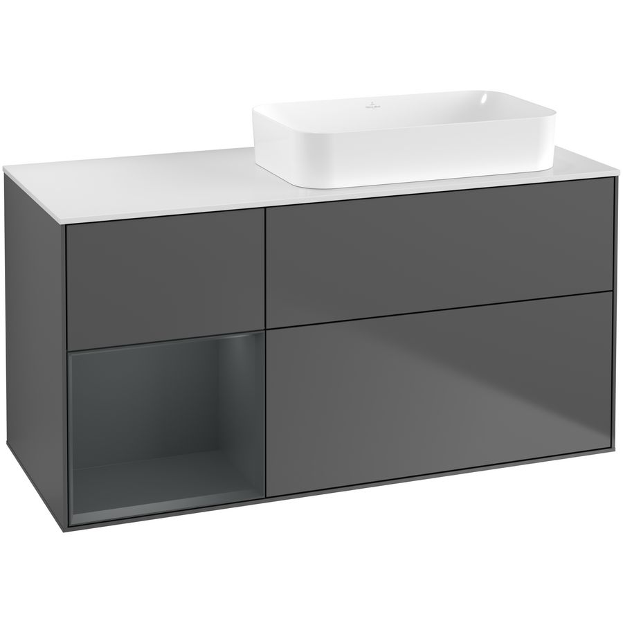 Wastafelonderkast Finion 1200x603x501mm Antr. Matt Lacquer G681HGGK
