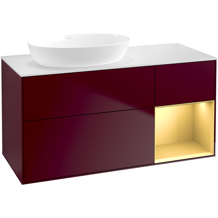 Wastafelonderkast Finion 1200x603x501mm Peony Matt Lacquer FA51HFHB