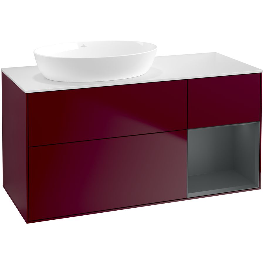 Wastafelonderkast Finion 1200x603x501mm Peony Matt Lacquer FA51HGHB