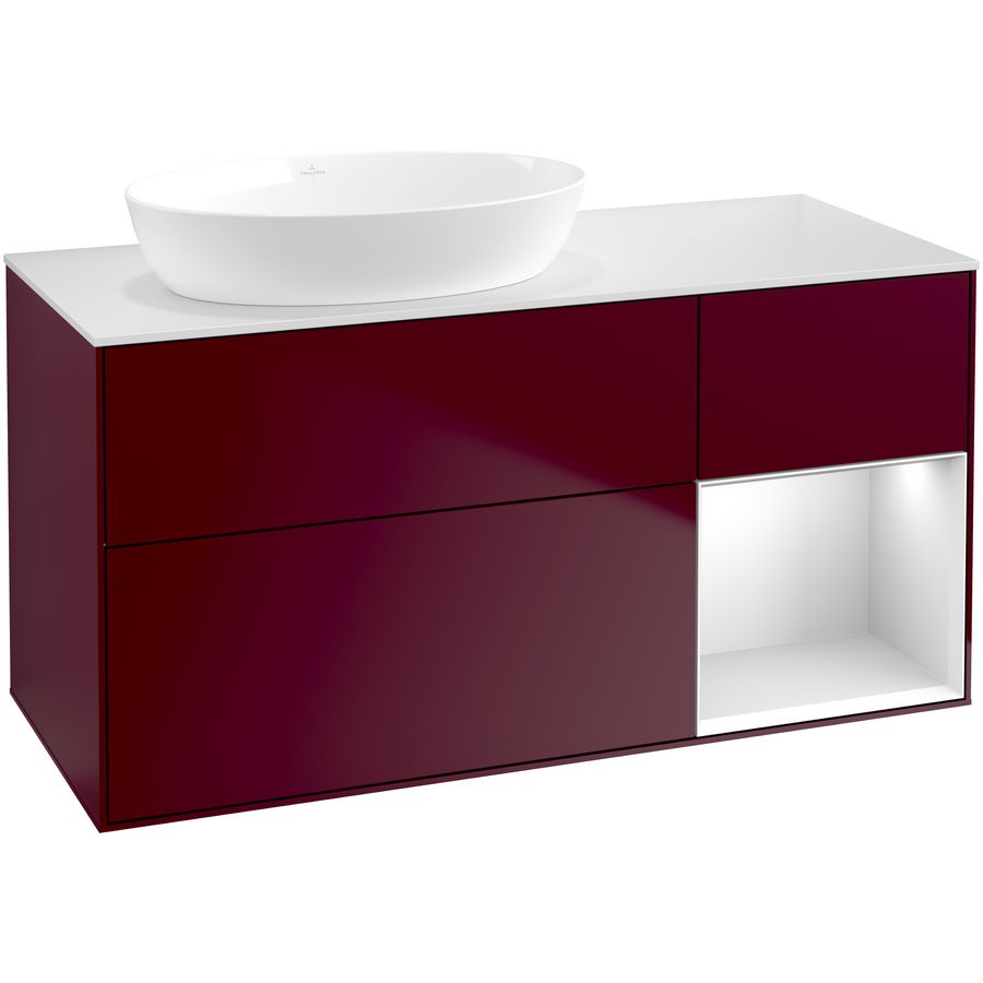 Wastafelonderkast Finion 1200x603x501mm Peony Matt Lacquer FA51MTHB