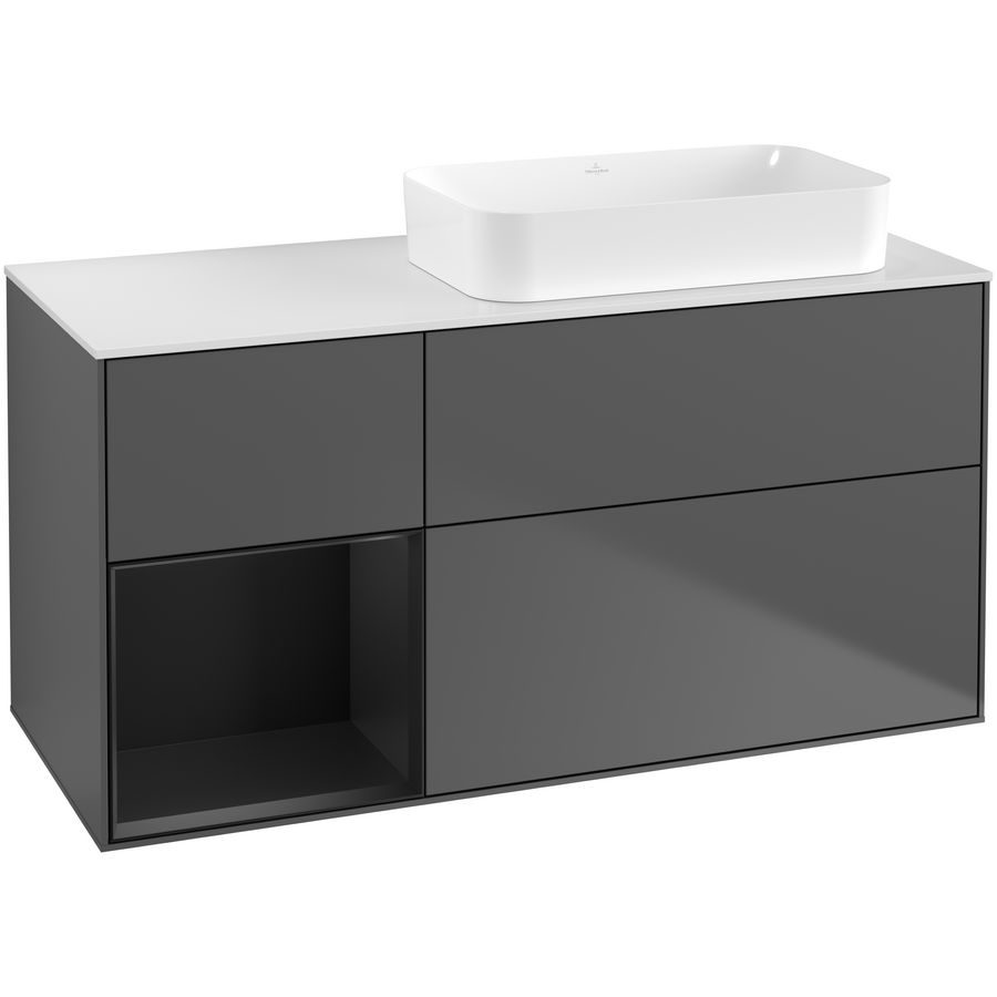 Wastafelonderkast Finion 1200x603x501mm Antr. Matt Lacquer G681PDGK