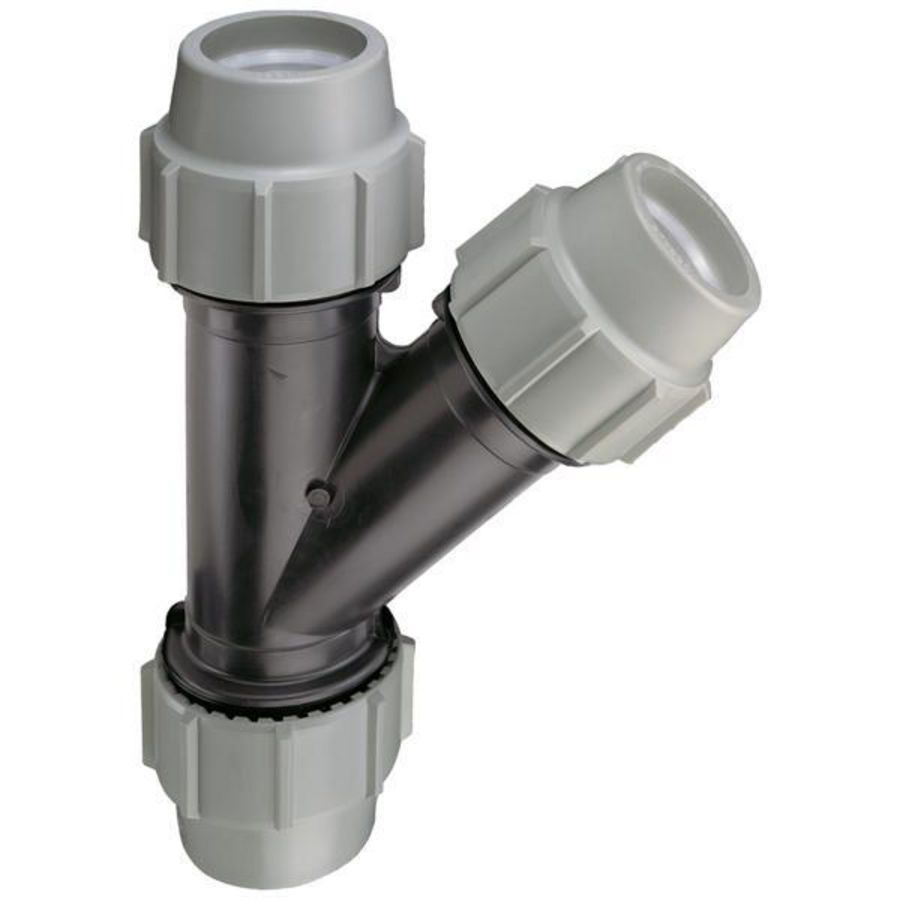 T-koppeling 45° PP tyleen klem 75mm PN10