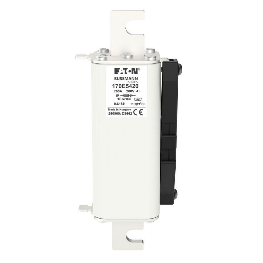 Zekering hoge snelheid 200A DC 750V size 1 gR IEC met melder