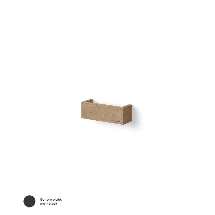 Wooden planchet m.rand 300mm massief eiken old grey bodemplaat mat zwart