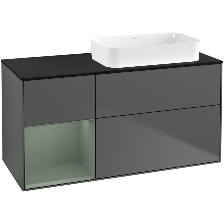 Wastafelonderkast Finion 1200x603x501mm Antr. Matt Lacquer G682GMGK