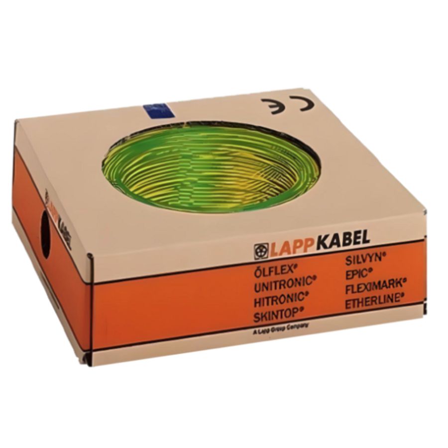 Ring a 100m. stuurstroomkabel H05V-K 1X0,75mm² GNYE groen/geel