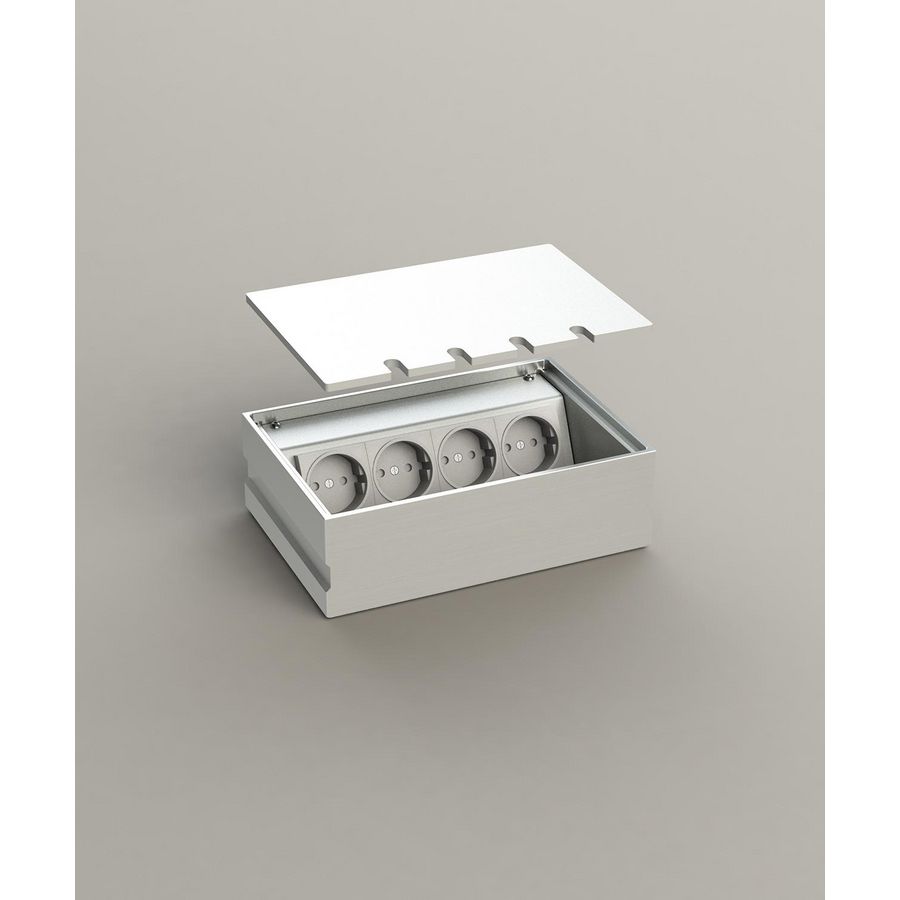 8804 4x 230V RA RVS deksel tbv parket/natuursteen