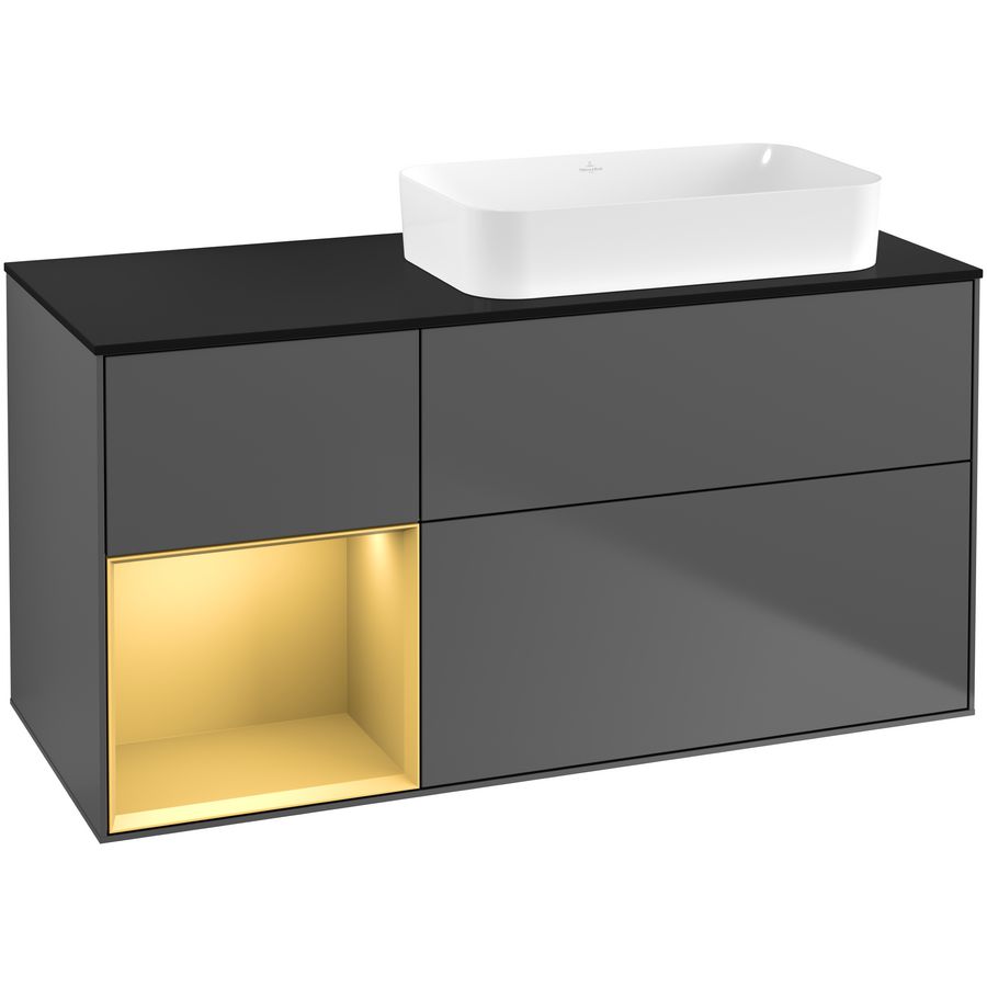 Wastafelonderkast Finion 1200x603x501mm Antr. Matt Lacquer G682HFGK