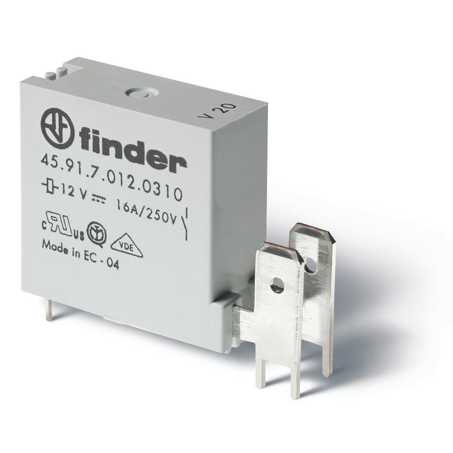 Schakelrelais 1 maakcontact 16A 12V DC S. AgNi