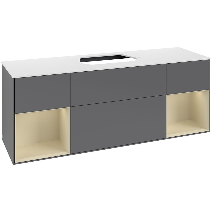 Wastafelonderkast Finion 1600x603x501mm Antr. Matt Lacquer G451HJGK