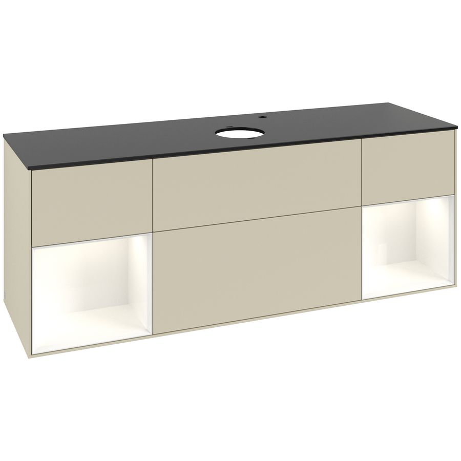 Wastafelonderkast Finion 1600x603x501mm S.Grey Matt Lacquer F982GFHJ