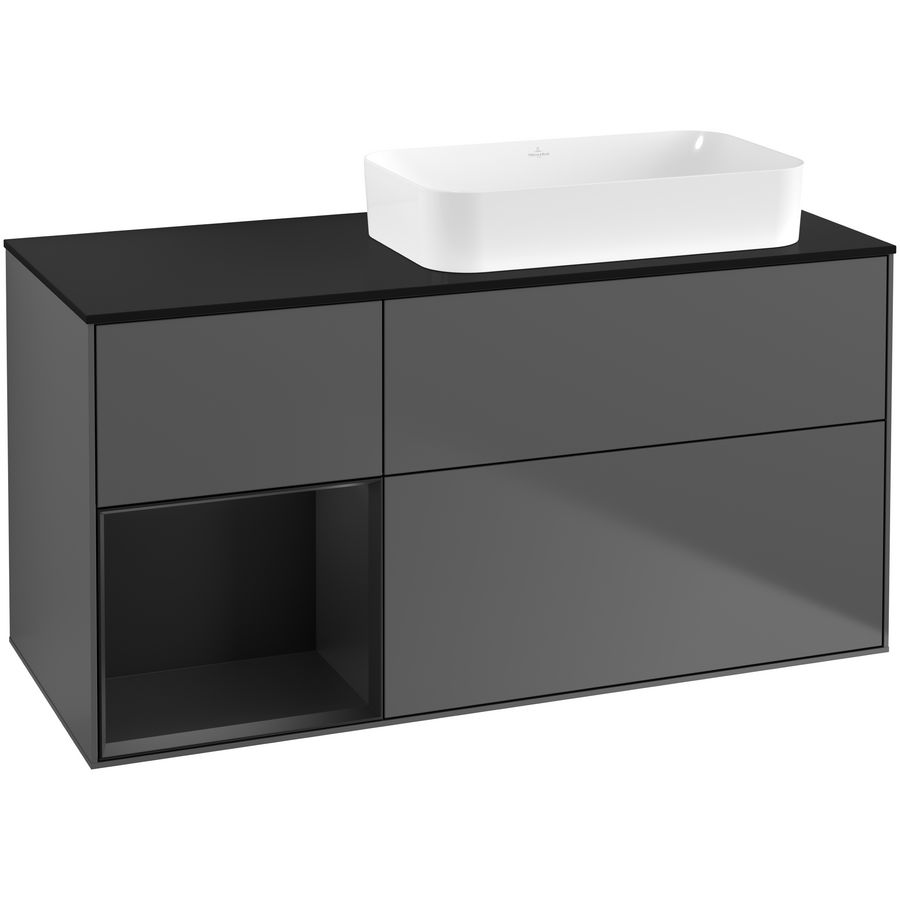Wastafelonderkast Finion 1200x603x501mm Antr. Matt Lacquer G682PDGK