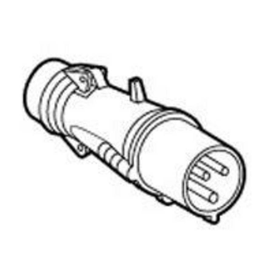Stekker recht 230V 63A 4-polig IP44 rubber Hypra