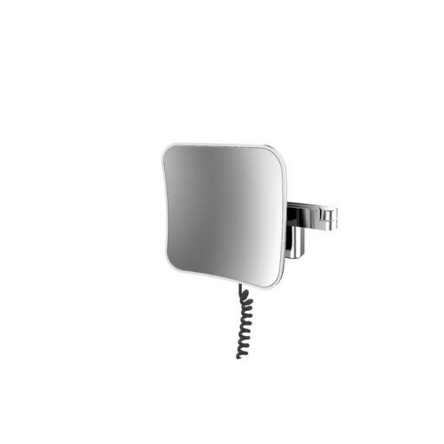 Evo scheerspiegel LED 209x209mm 2-armig snoer 5x vergr chr
