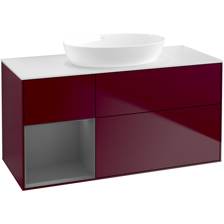 Wastafelonderkast Finion 1200x603x501mm Peony Matt Lacquer FA61GKHB