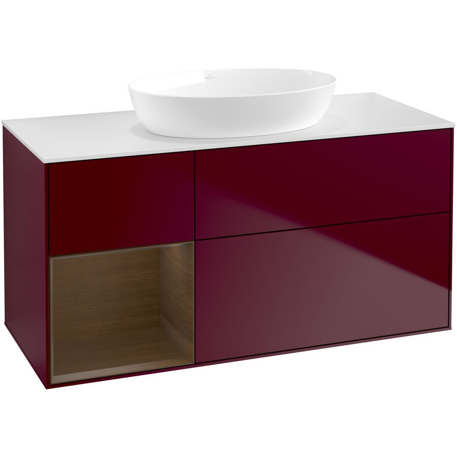 Wastafelonderkast Finion 1200x603x501mm Peony Matt Lacquer FA61GNHB