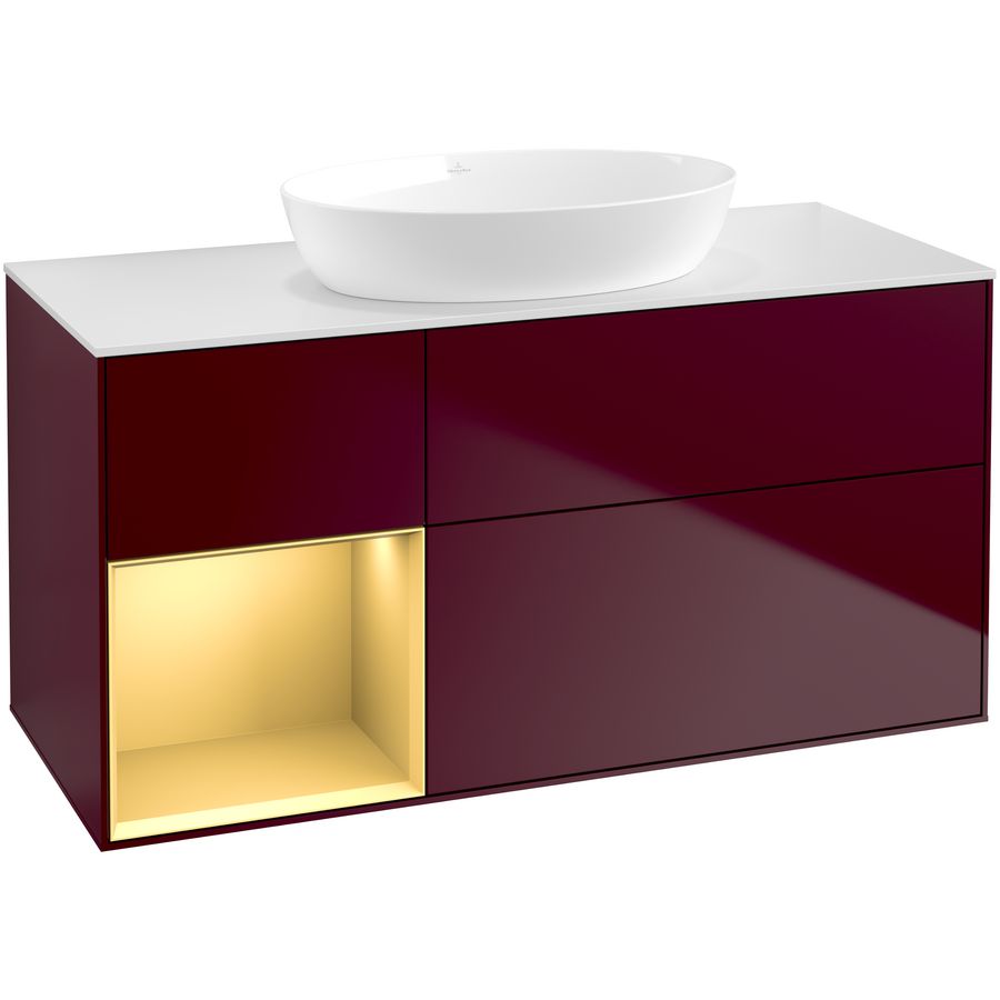 Wastafelonderkast Finion 1200x603x501mm Peony Matt Lacquer FA61HFHB