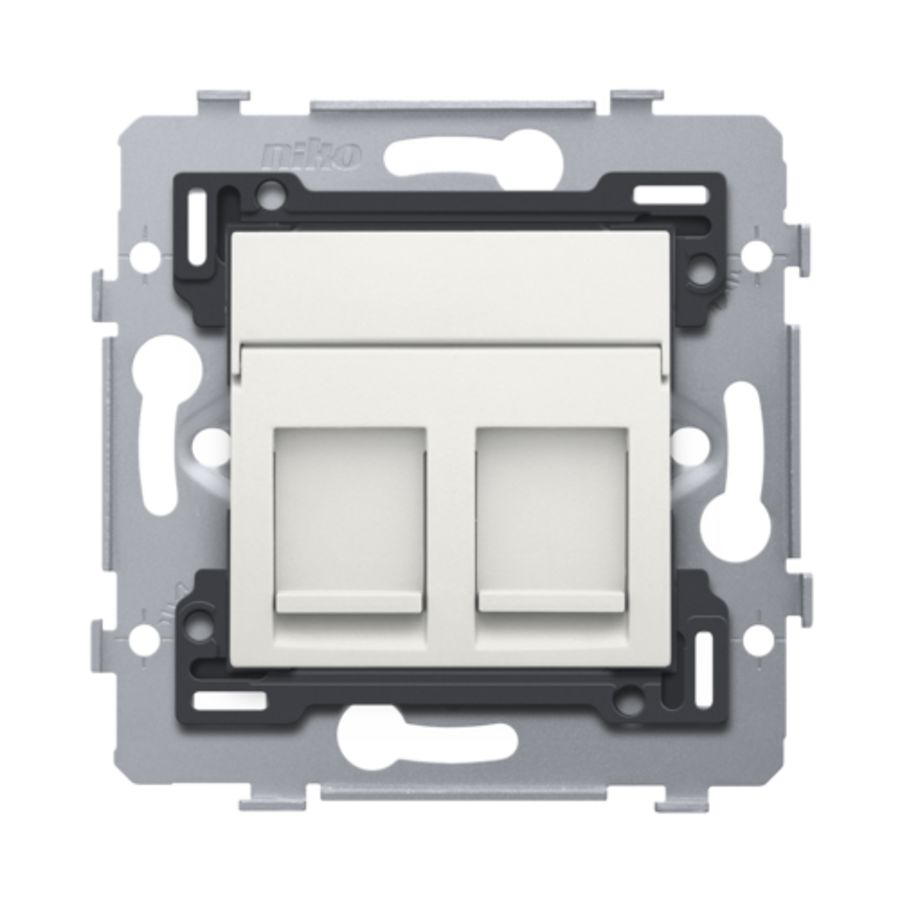 Stopcontact 2 RJ45-aansl. UTP Cat. 5E PoE++ vlak white