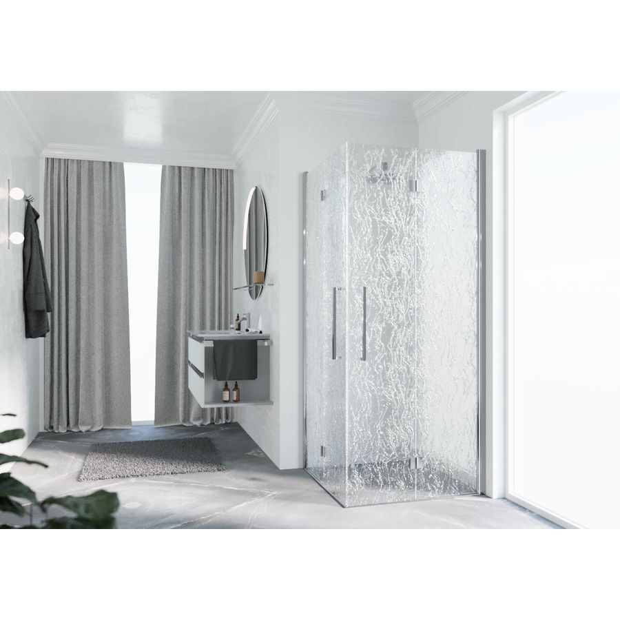 Hoekinstap 2xvouw YOUNG 2GS 1010-1030x2000mm chroom Aqua glas