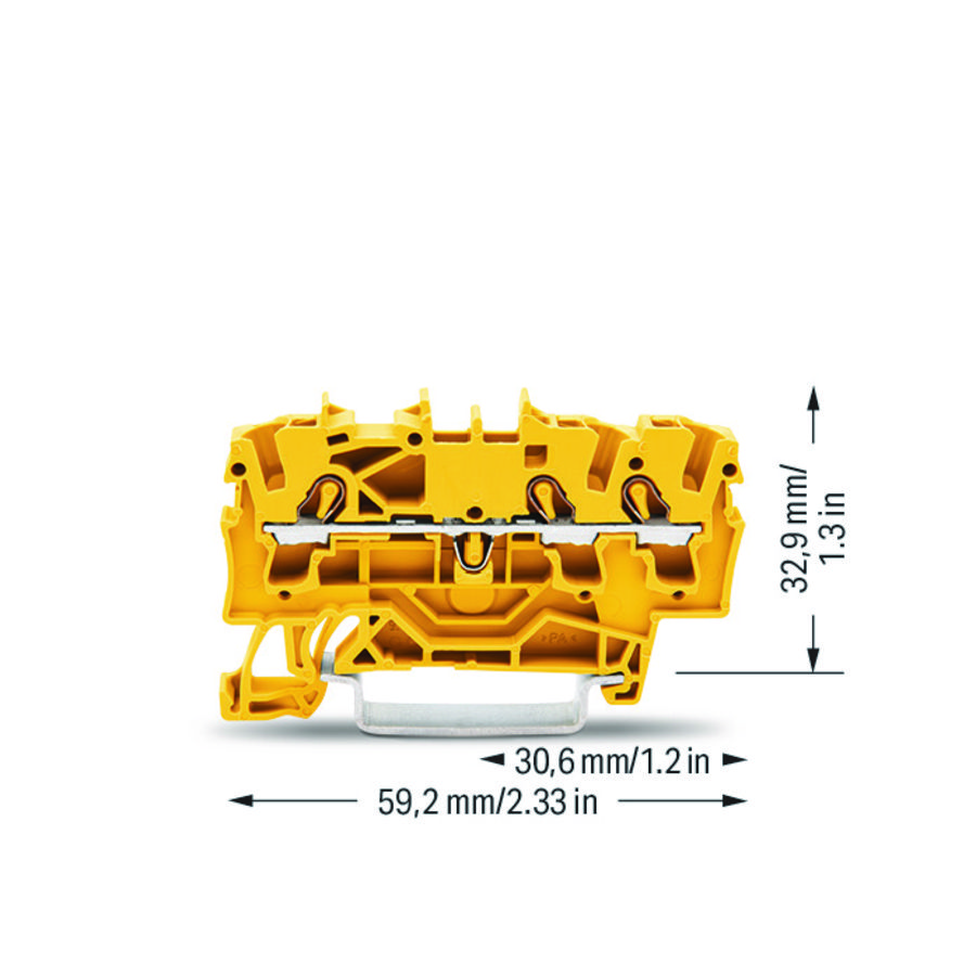 3-draads rijg 2,5mm² voor Ex e II-geel 2002-1306 VVE=100