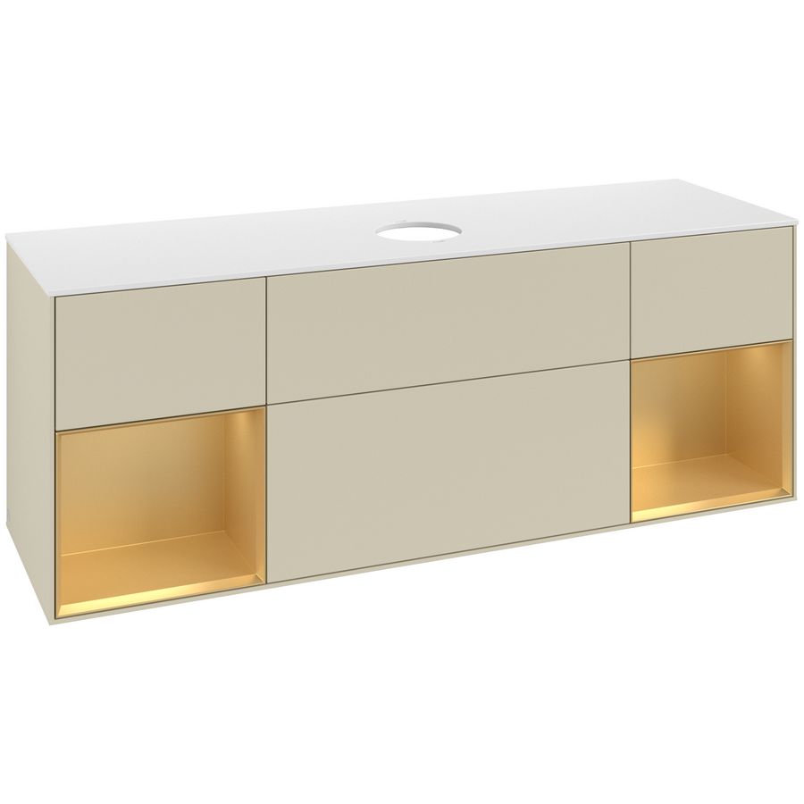 Wastafelonderkast Finion 1600x603x501mm S.Grey Matt Lacquer FD01HFHJ