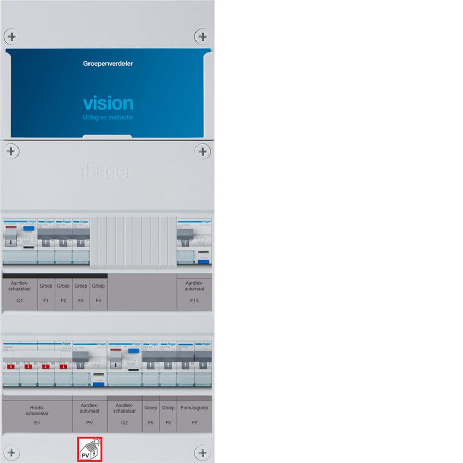 5-groepenverd HS 2xALS 63A+PVHACO 16A/300mA+HACO+kookgr.1/3f