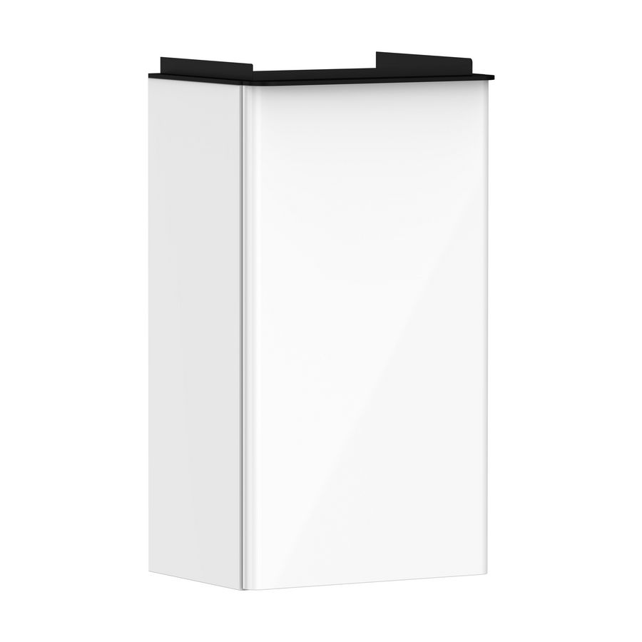 Onderkast wit hoogglans 340x245mm tbv fontein scharnieren rechts greepkleur mat zwart Xelu Q 54015670