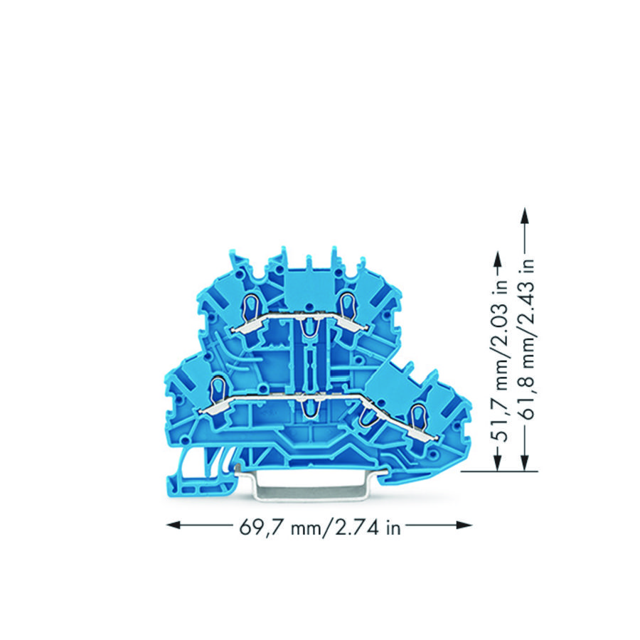 2-etageklem Rijg-/rijgklem N/N blauw 2000-2204 VVE=50