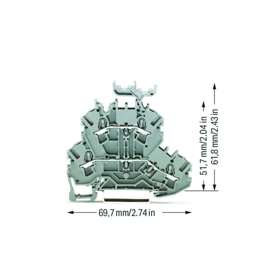 2-etageklem Rijg-/rijgklem L/L grijs 2002-2231 VVE=50