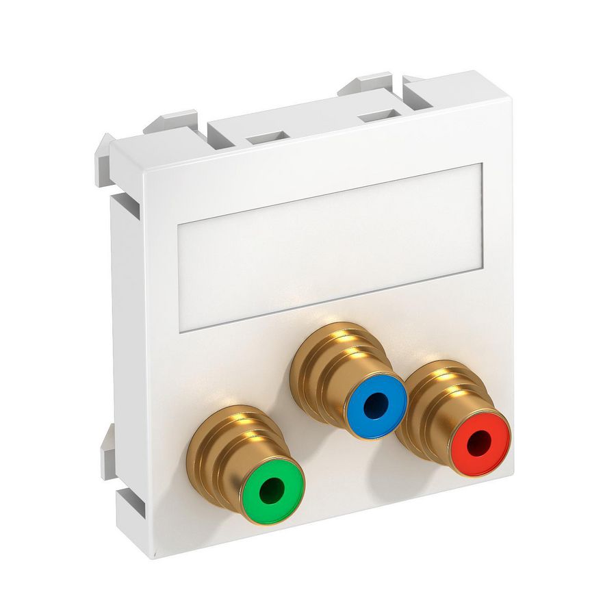 Draagplaat cinch 3x kopp. connect.-connect. 45x45mm 6105138