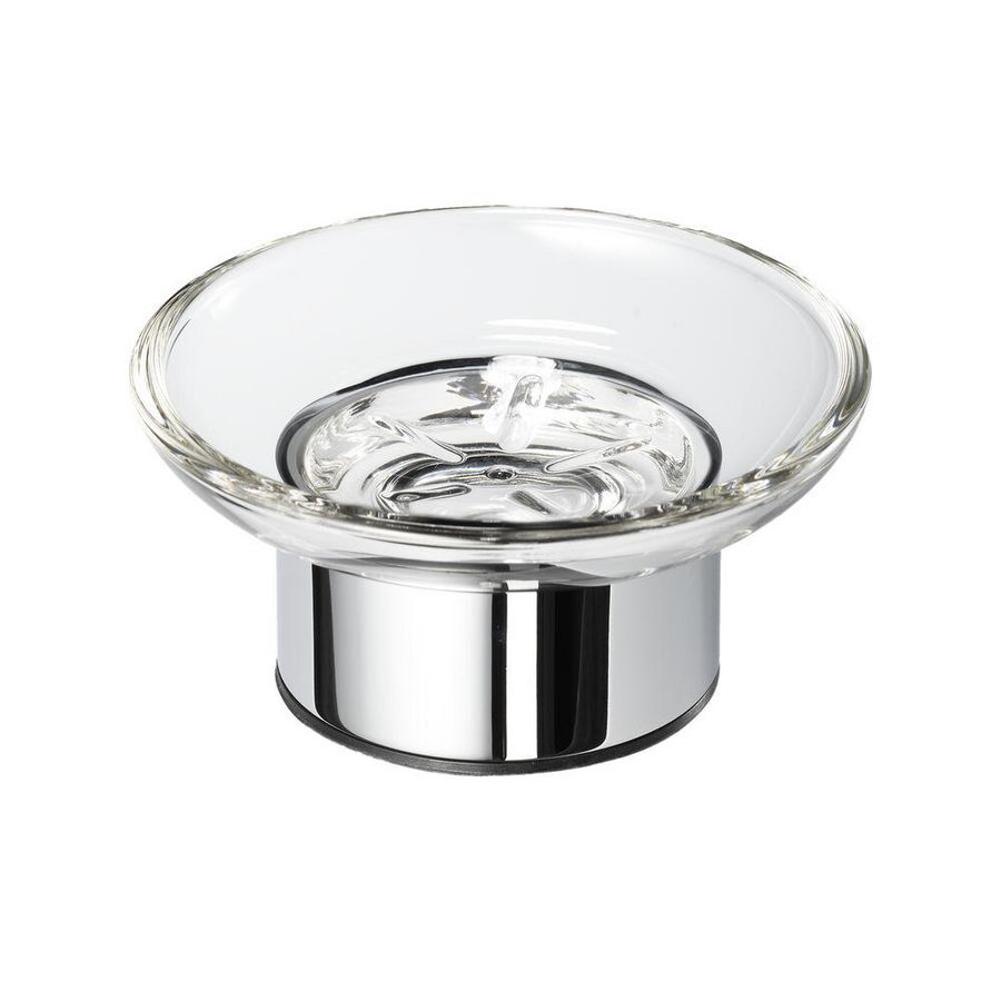 Zeephouder helder glas met houder chroom vrijstaand NEMOX
