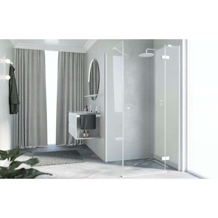 Draaideur NH -A/G  tbv zijwand  95 links verst.920-940x2000mm helder glas profielkleur matchroom