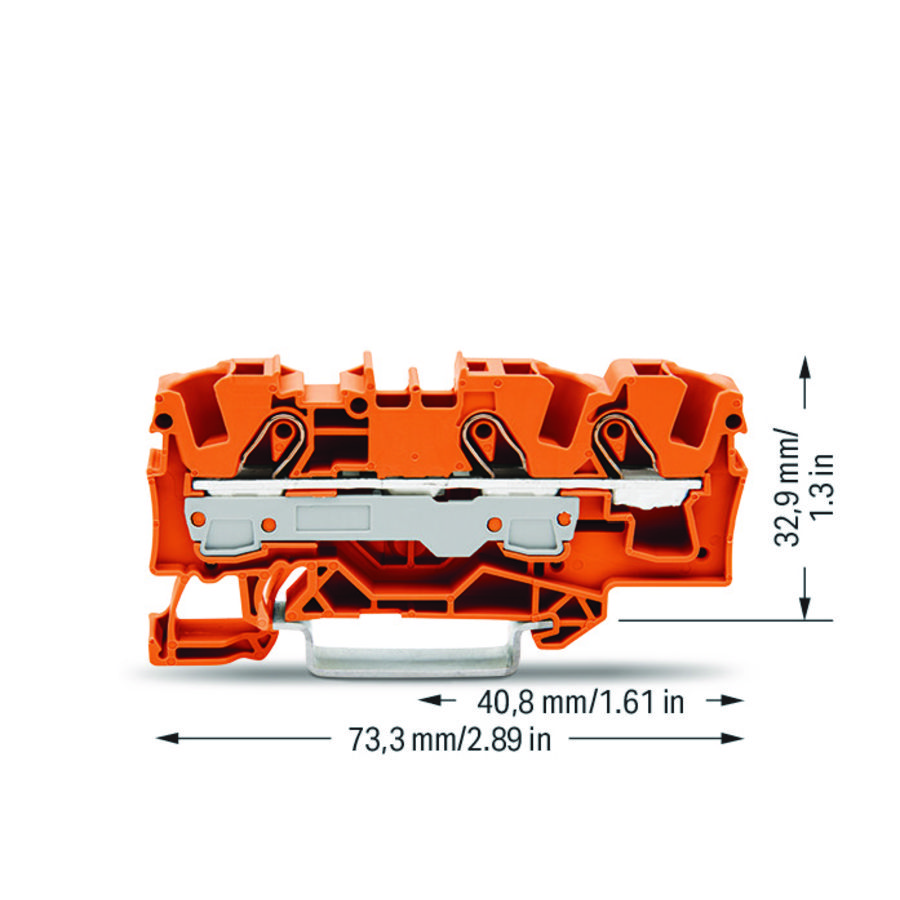 3-draads rijg 6mm² voor Ex e II-oranje VVE=25