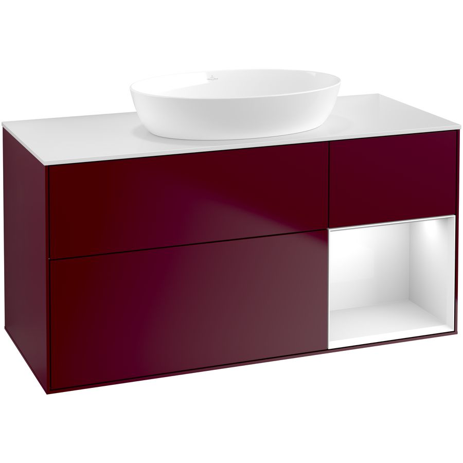 Wastafelonderkast Finion 1200x603x501mm Peony Matt Lacquer FA71GFHB