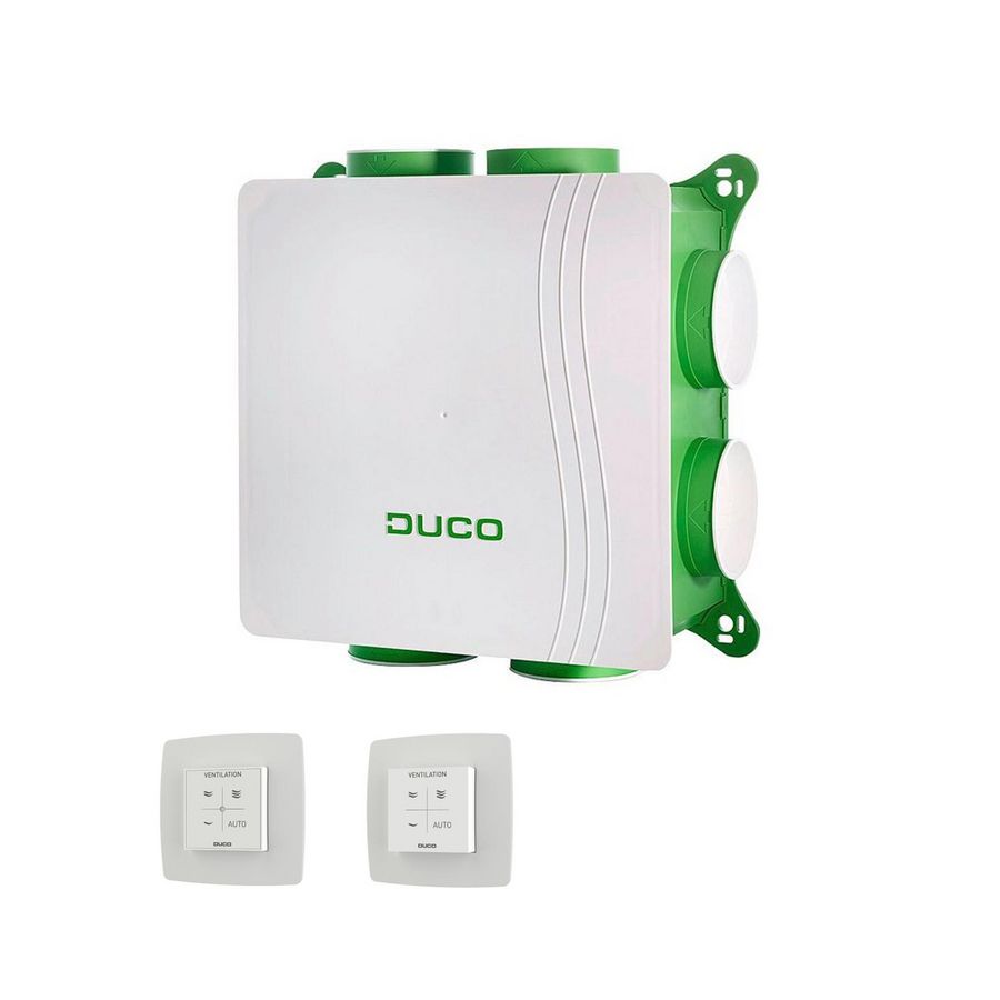 Woonhuisventilator DucoBox Silent-2.0 incl.  RF/Bat bediening + CO₂ sensor met bediening