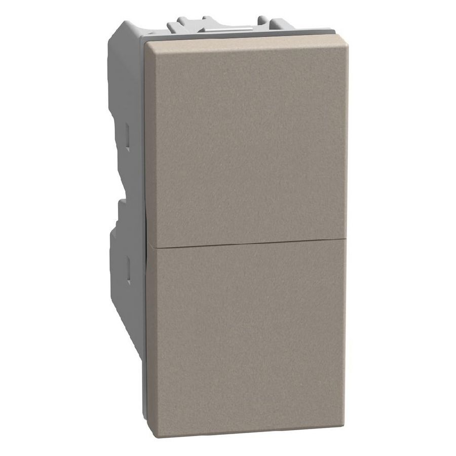 Light Now dubbele drukknop NO - 1 module - stone