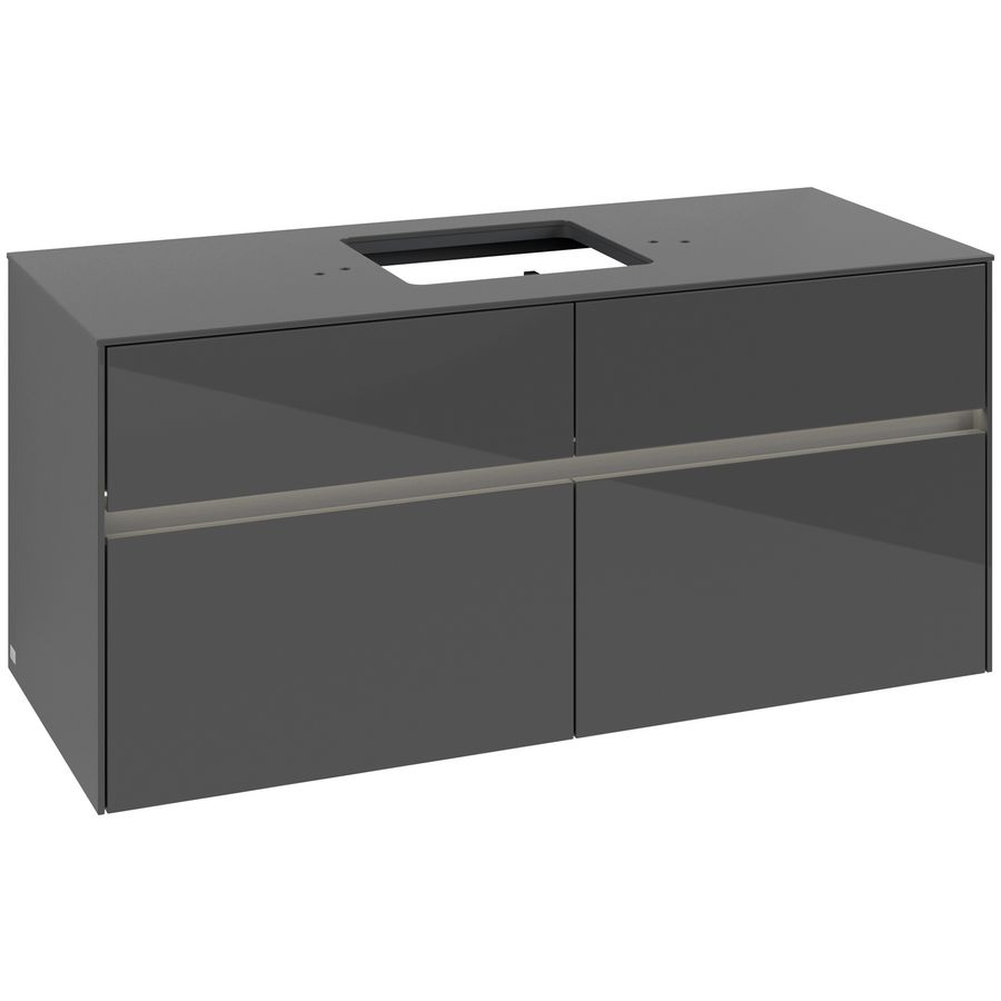 Wastafelonderkast Collaro 1200x548x500mm Glossy Grey C128B0FP
