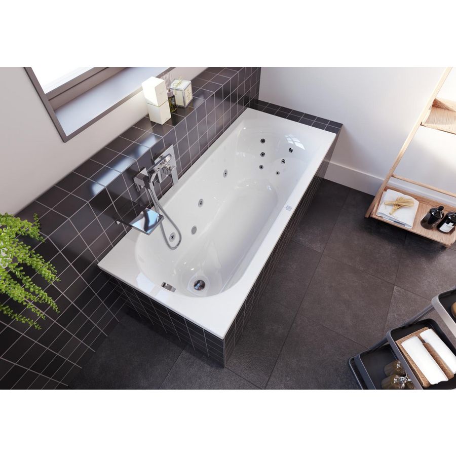 Whirlpool Miami Rihopool 150x70cm systeem FLOW links hoogglans wit