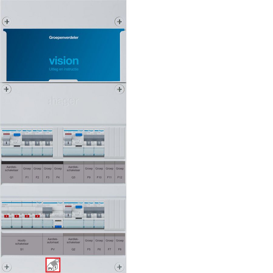 7-groepenverdeler, HS, 3x ALS 63A +PV HACO 16A/300mA, 1/3f