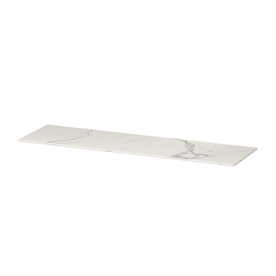 INK Afdkplt keram. slab zndr uitsp. Statuario glans 160x45